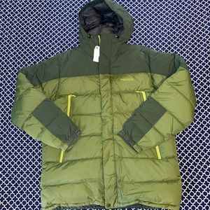 New Men’s Marmot Hooded Mountain Down Jacket #71640 size XXL